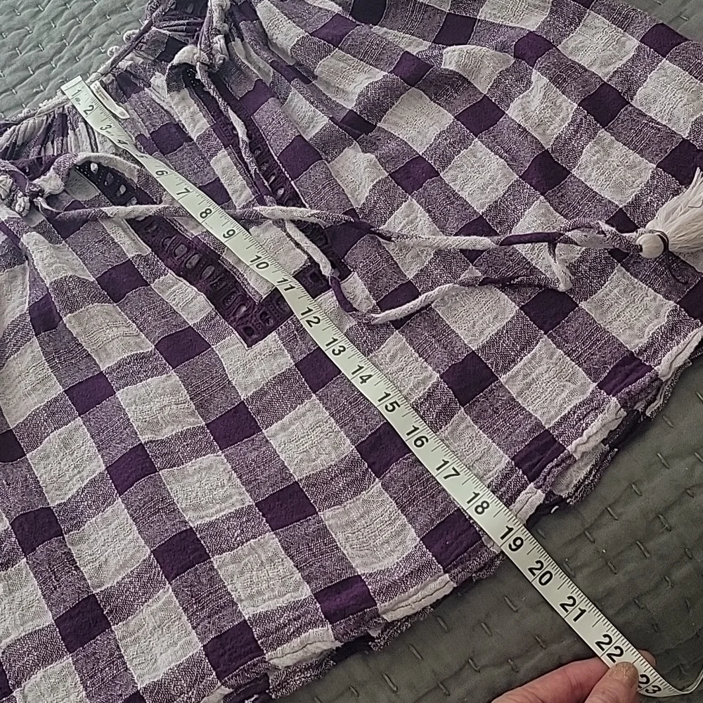 Free People Honey Grove Plaid Blouse  - Size XS